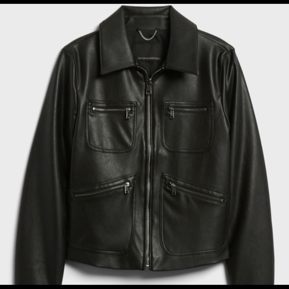 BANANA REPUBLIC VEGAN LEATHER JACKET